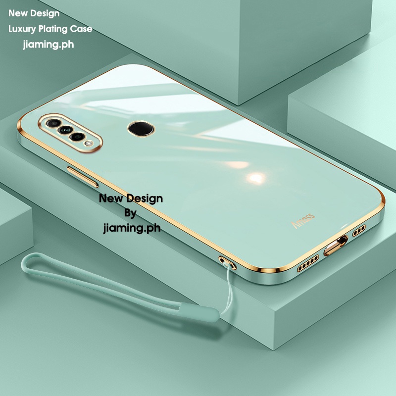 Ốp Điện Thoại Mềm Màu Kẹo Thiết Kế Sang Trọng Có Dây Đeo Cho Oppo A31 2020 2022