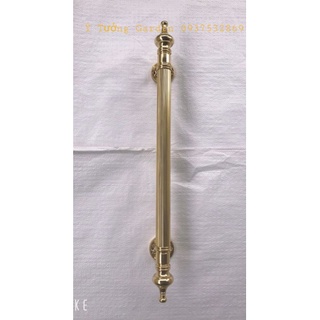 Tay nắm cửa gỗ( đồng thau đúc, dài 40cm, màu vàng hiện đại)