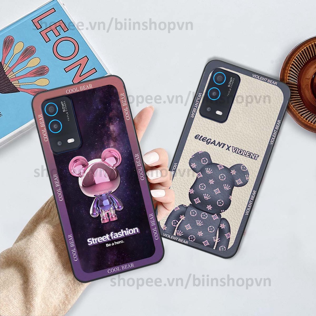 Ốp Oppo A54 / A55 hình gấu bear brick đẹp độc lạ, thời trang, cá tính