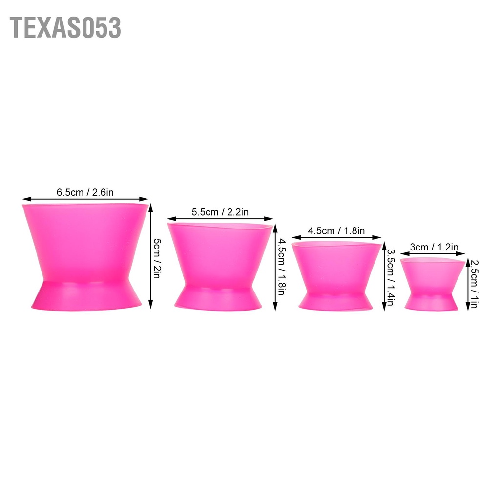 [Hàng mới về] Bộ 4 cái cốc trộn nha khoa bằng silicone tái sử dụng được dùng làm mặt nạ
