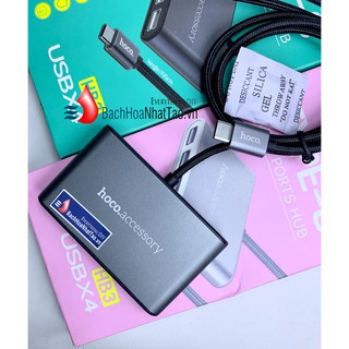 Bộ hub 4 cổng USB Hoco HB3 (USB-C t hub 4 USB)