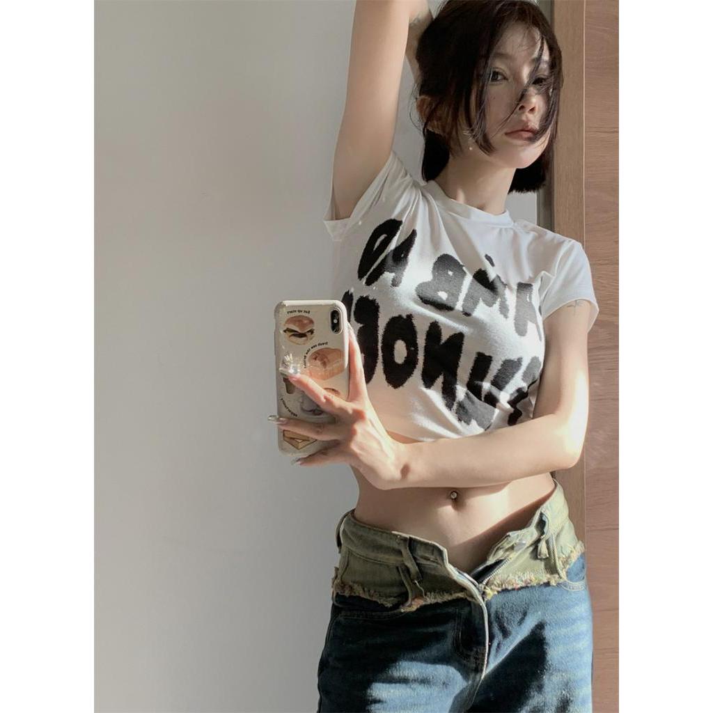 Áo Thun Ngắn Tay In Họa Tiết Thời Trang Cho Nữ