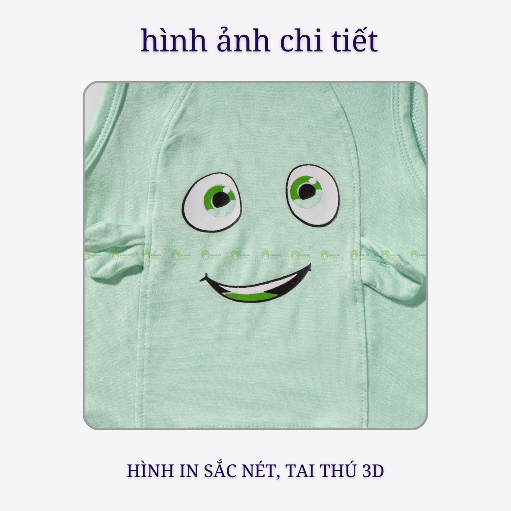 Đồ Bộ Bé Gái, Bé Trai KIMCHIBABY Vải Thun Lạnh Hoạ Tiết Con Mắt Tai Thú, Bộ Ba Lỗ Cho Bé Mặc Nhà KW2208