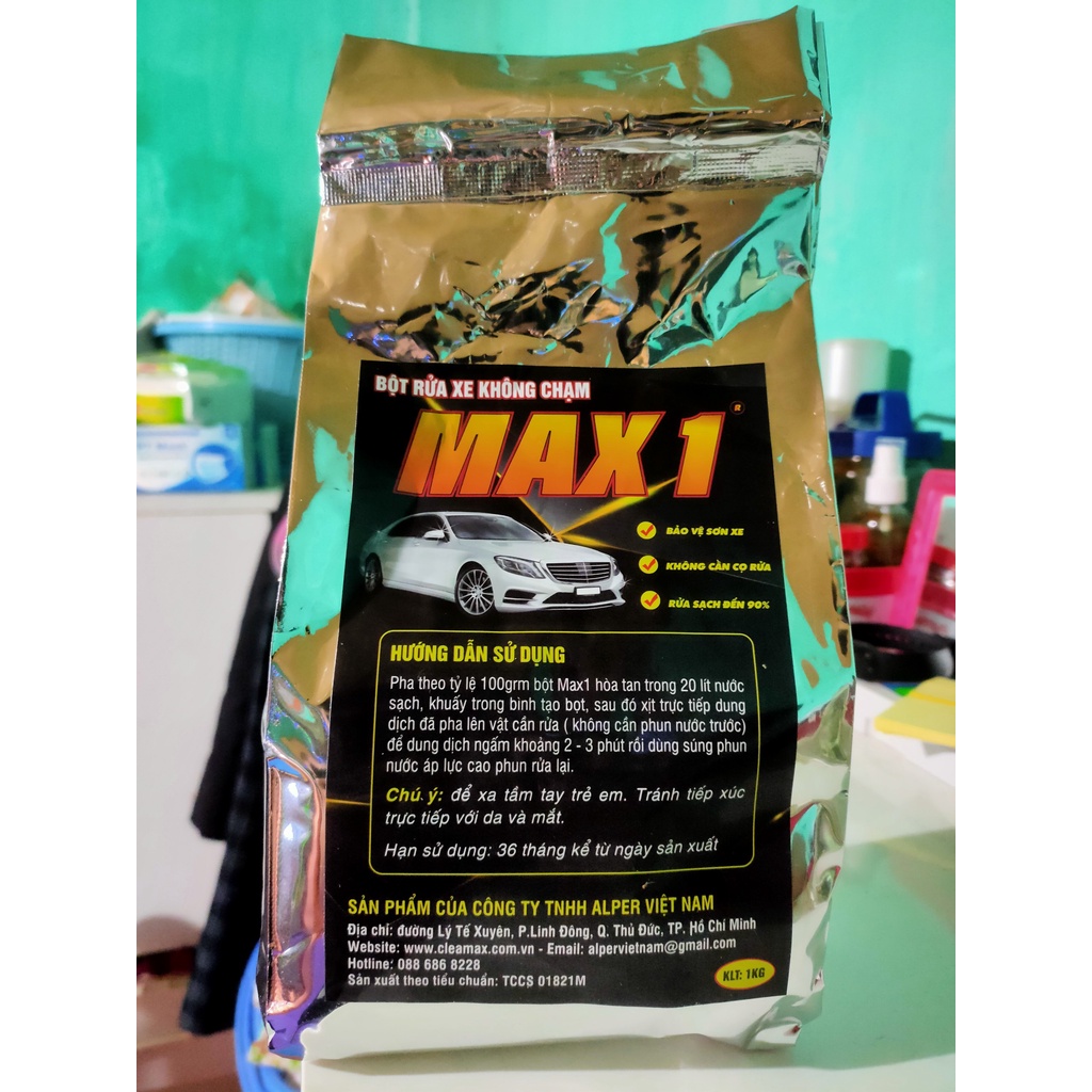 COMBO 5GÓI BỘT RỬA XE BỌT TUYẾT KHÔNG CHẠM MAX1 (1KG/1GÓI)