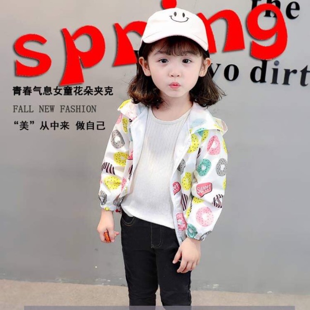 Áo gió 2 lớp bé gái