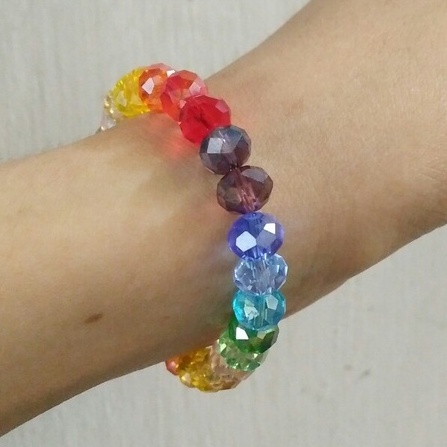 Vòng tay chuỗi pha lê sắc cầu vồng dễ thương rẻ đẹp khuyến mãi