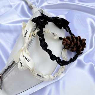 Bờm tóc nữ nơ vải nhún thương hiệu⚡ FREE SHIP ⚡ Băng đô cài tóc nhăn nơ chữ