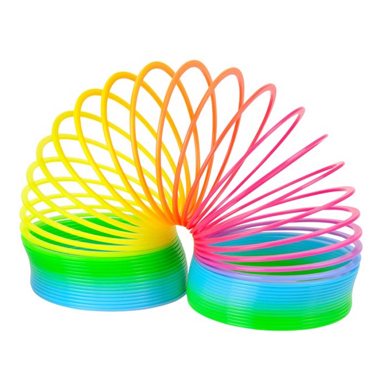 Đồ chơi trẻ em vòng lò xo cầu vồng 7 sắc ma thuật có đèn