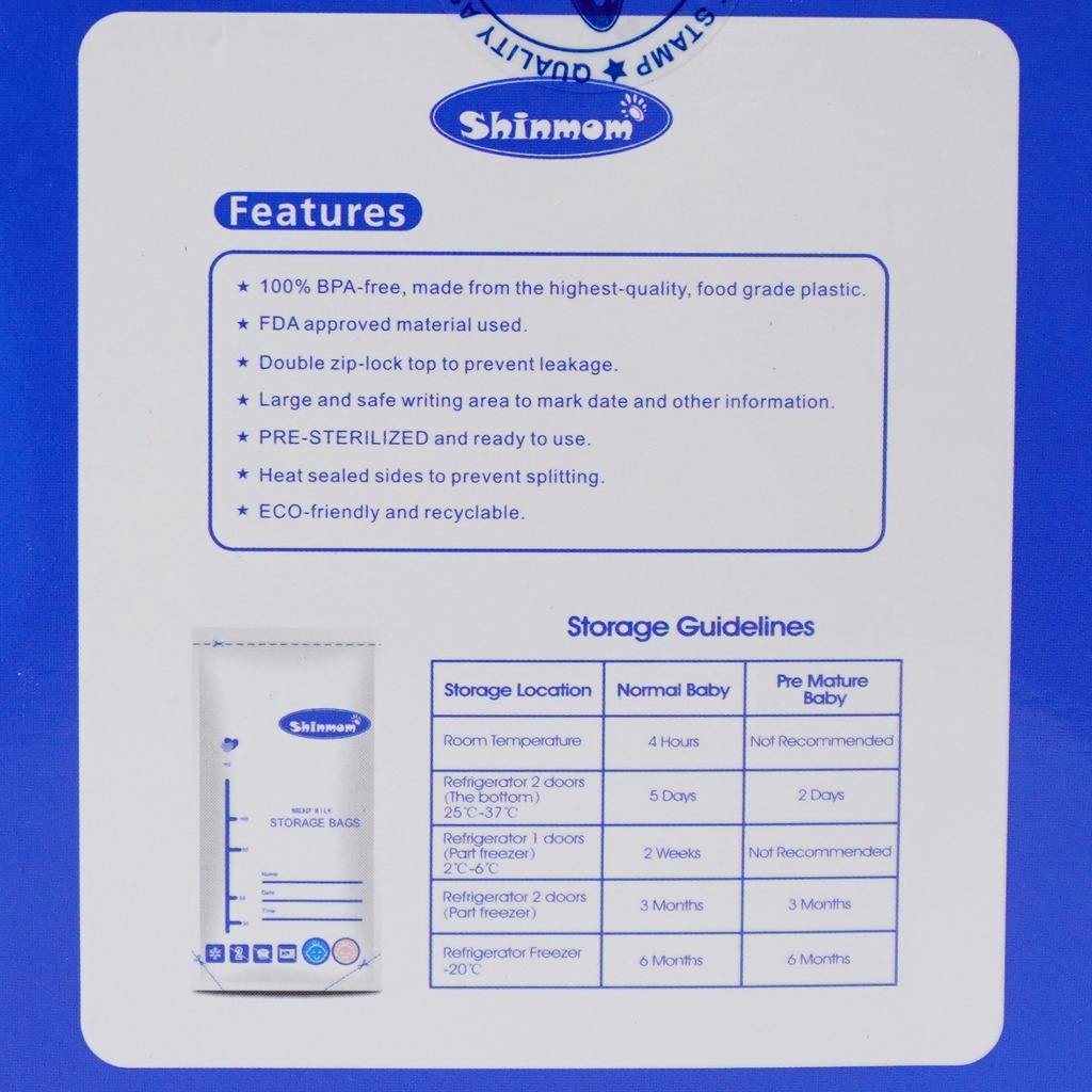 Túi trữ sữa 100ml 150ml 250ml Shinmom Chính hãng