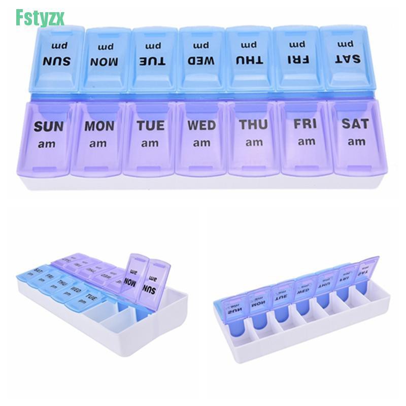 fstyzx 7 Day Weekly Pill Medicine Box Holder Storage Container Case Portable