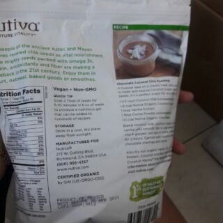 🌿[MỚI 2026]  Combo 2 túi Hạt chia Nutiva Mỹ 907gr
