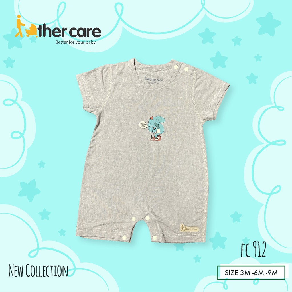 Body sơ sinh FatherCare Cài vai CT - Voi đạp xe FC912