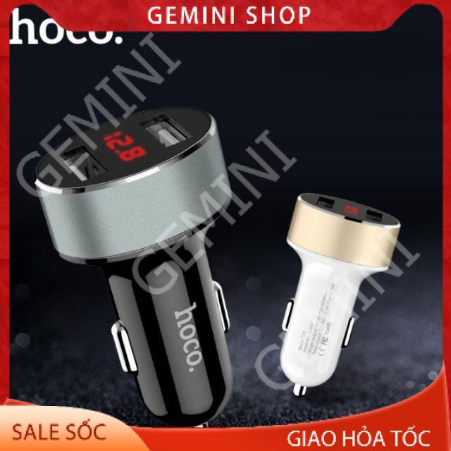 Tẩu sạc ô tô hiển thị đèn Led 2 Cổng Z26 Hoco GEMINI SHOP