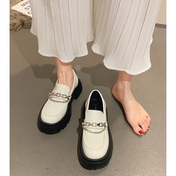 Giày Lười Da Phong Cách Retro Nhật Bản 2022 Hợp Mùa Xuân Thu Cho Nữ