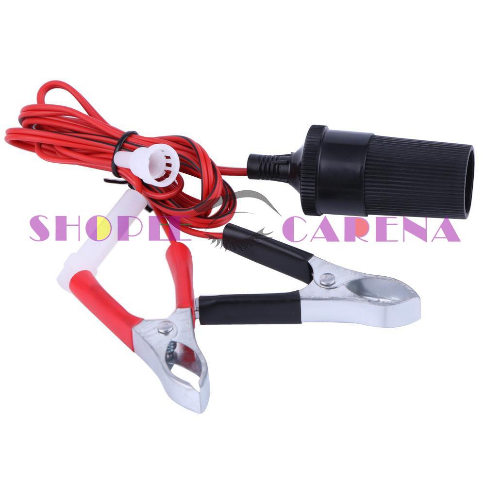 Female Car Cigarette Lighter Power Socket to Battery Clip-On Crocodile Clip