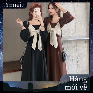 ⭐0412⭐Fall New Korean Fashion Square Neck Midi Skirt