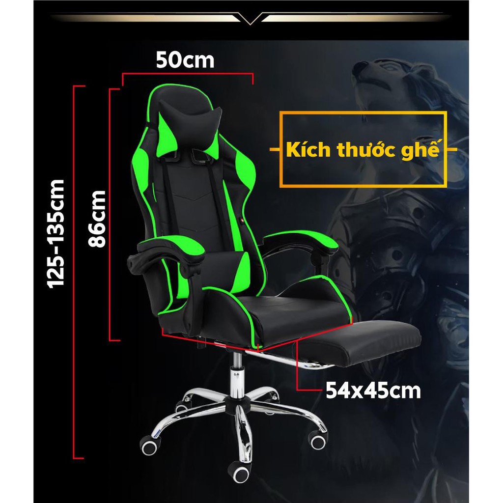 CHAIR19 Ghế livestream giá rẻ,ghế game cao cấp chân xoay ngã 135 độ Thái Lan Mẫu E0201 CÓ GÁC CHÂN