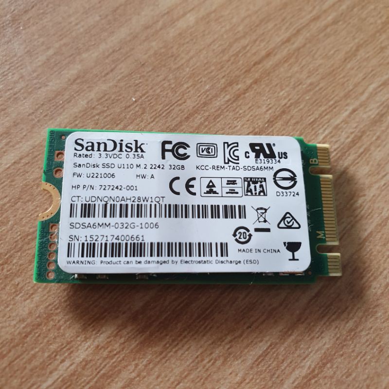 Ổ Cứng Ssd M2 Sata Sandisk 32gb 2242