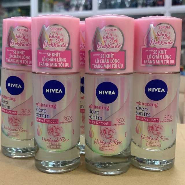 Lăn ngăn mùi NIVEA serum giúp dưỡng trắng chuyên sâu hương hoa hồng Hokkaido ( hồng nhạt )