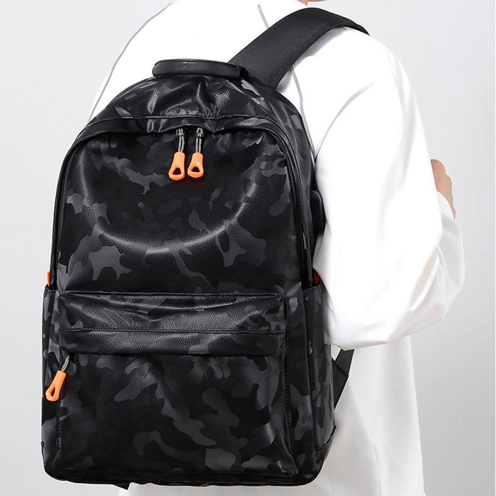 Ba Lô Da PU Siêu Nhẹ Họa Tiết Rằn Ri Chống Thấm Nước Có Khóa Kéo Phong Cách Công Sở Cho Nam