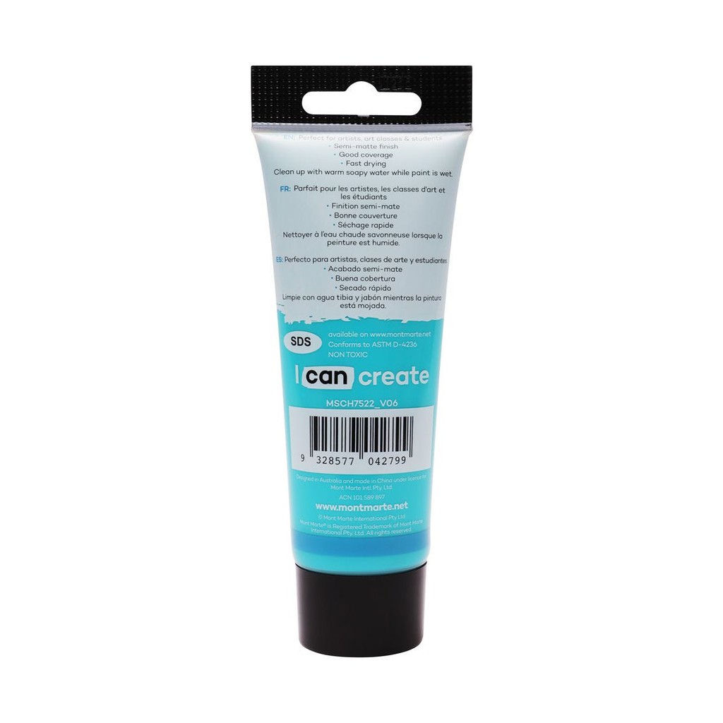 Màu Acrylic Mont Marte 75ml - Turquoise - Acrylic Colour Paint Signature 75ml (2.54oz) - MSCH7522