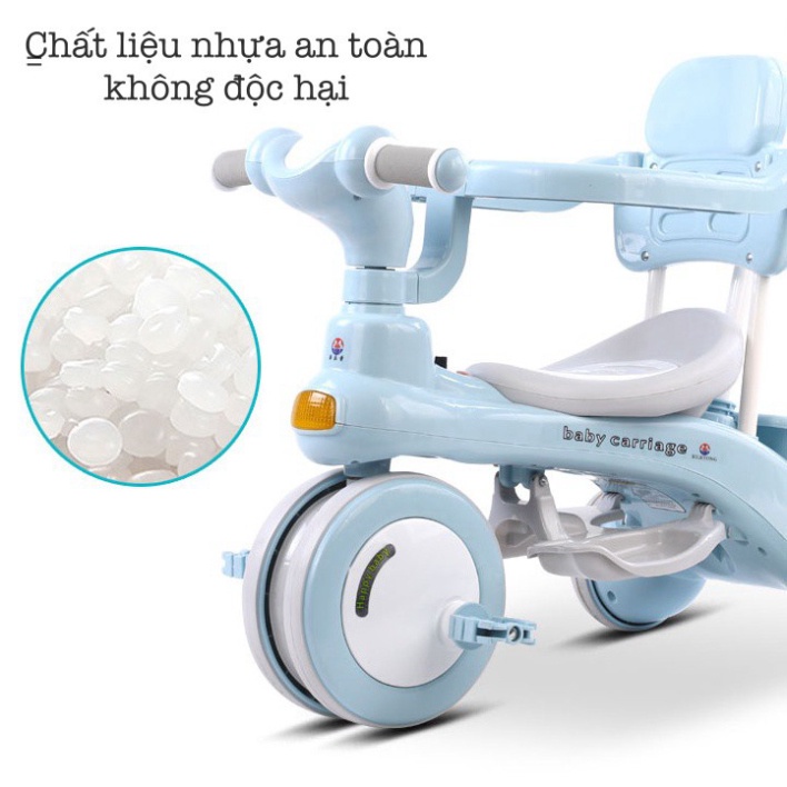 Xe Đạp 3 Bánh Có Cần Đẩy Có Thể Phát Nhạc Cho Bé