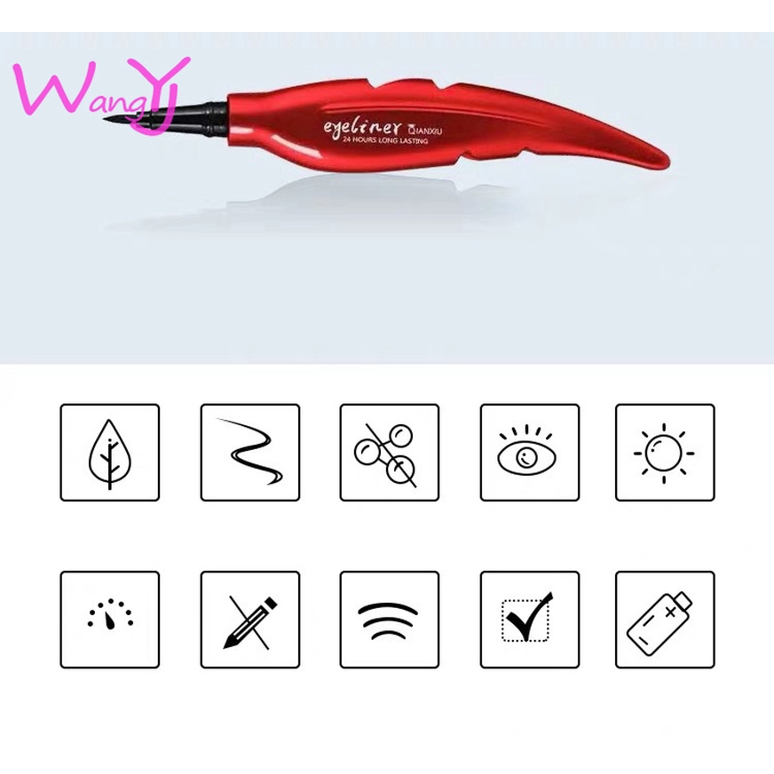 [Hàng mới về] Bút kẻ mắt hình lông vũ màu đỏ chống thấm nước chống thấm mồ hôi chống nhòe nhanh khô | BigBuy360 - bigbuy360.vn