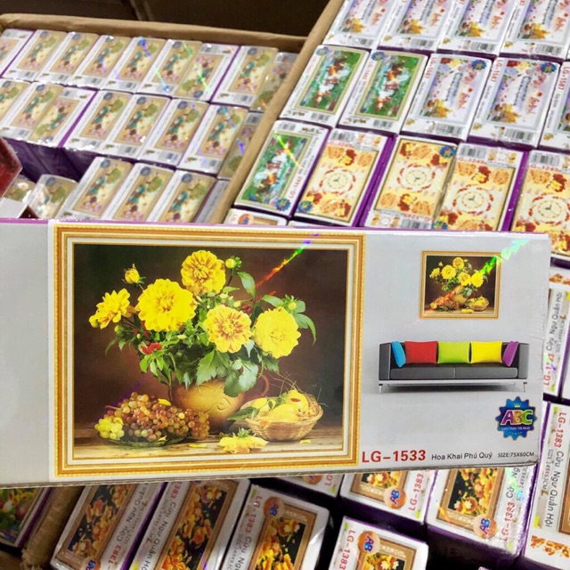 Tranh đính đá Hoa Lg1533 (75x60) chưa đính