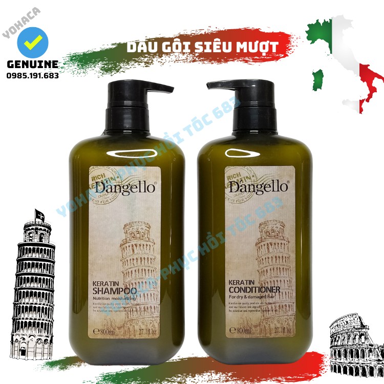 [Chính Hãng] Bộ Dầu Gội Dầu Xả Dangello Siêu Mềm Mượt 800ML