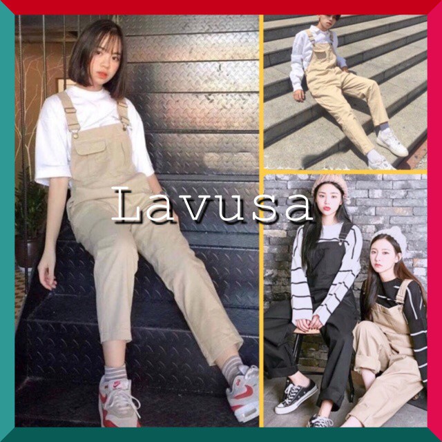 Quần Yếm Phong Cách Ulzzang 🍀FREE SHIP🍀Quần Kaki Baggy 2 Túi Ngực Unisex LAVUSA | BigBuy360 - bigbuy360.vn