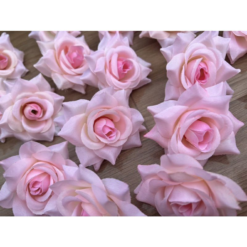 Đầu bông hồng xoăn nhí size 5cm. hoa giả trang trí