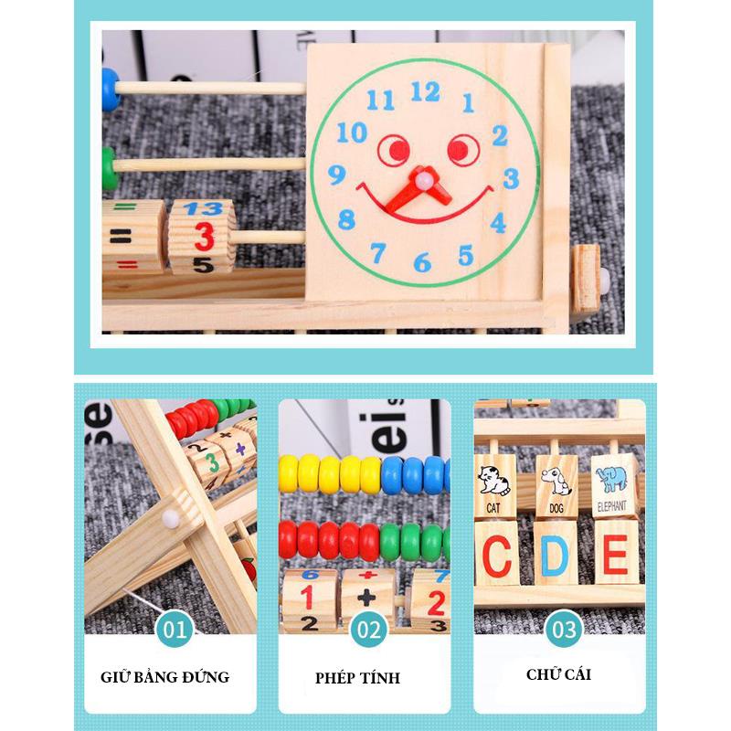 Đồ chơi kệ gỗ học tập thông minh cho bé, chất liệu gỗ tự nhiên cao cấp, an toàn cho bé, có cả chữ cái và số song ngữ