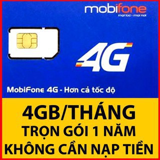 [TRỌN GÓI 1 NĂM] SIM 4G Mobifone MDT250A Dùng DATA Trọn Gói 1 Năm Không Cần Nạp Tiền