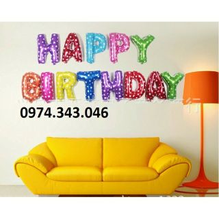 Bộ Chữ sinh nhật bằng bóng Happy Birthday đa sắc
