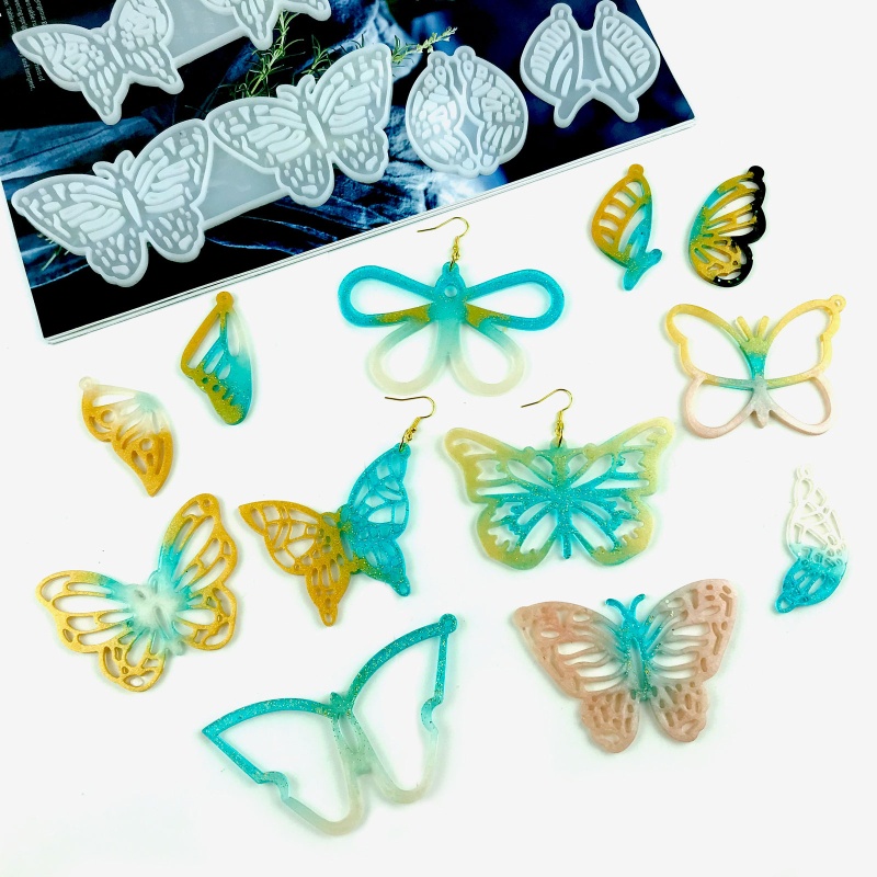 Khuôn Silicone Làm Khuyên Tai Hình Bướm Diy