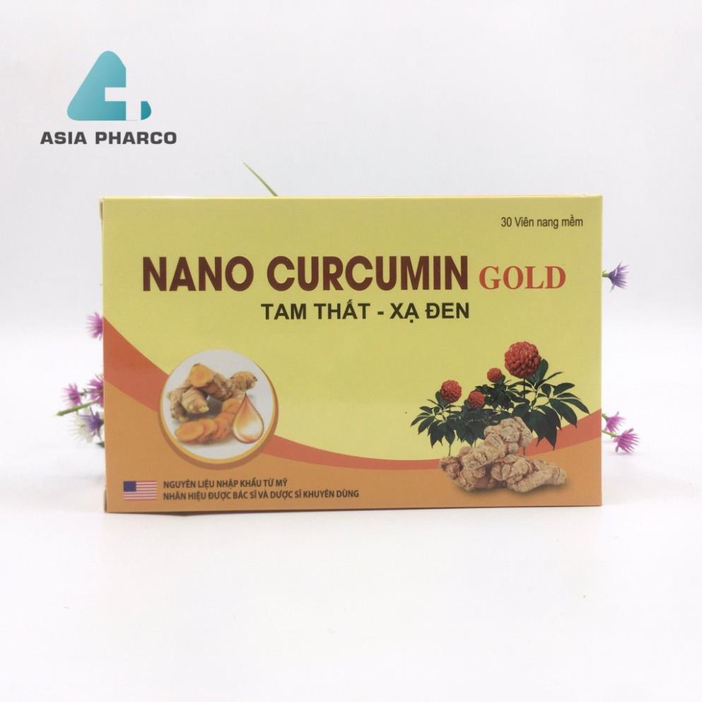 Nano Curcumin Gold Tam thất xạ đen - hết đau dạ dày tá tràng hộp 30 viên