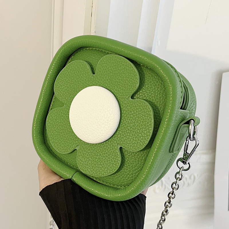 Túi Xách Mini Dáng Vuông Phối Dây Xích Thiết Kế Mới Đơn Giản Thời