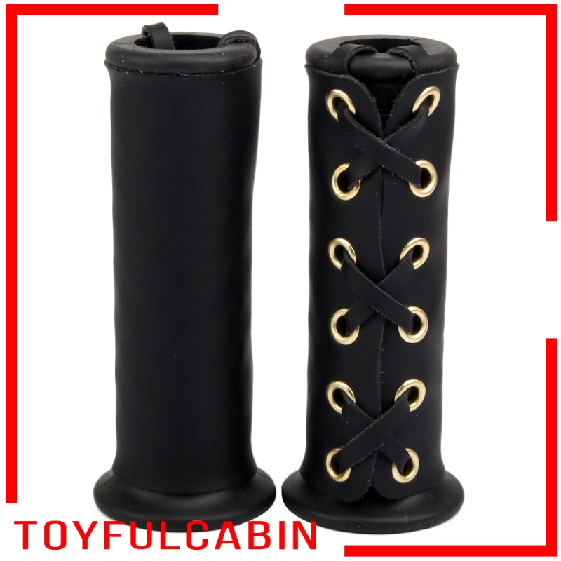 Cặp vỏ bọc tay lái xe máy bằng da nhân tạo màu đen
