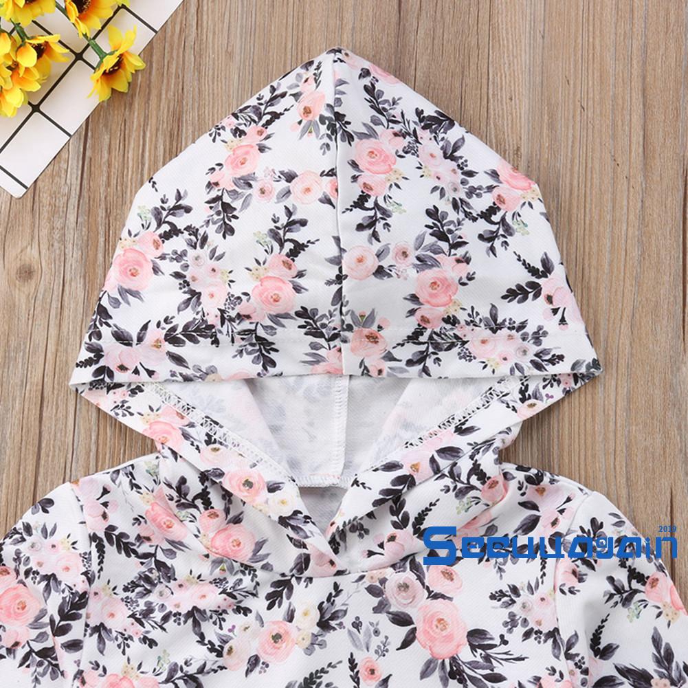 Áo Hoodie Dài Tay In Hoa Thời Trang Cho Bé Gái