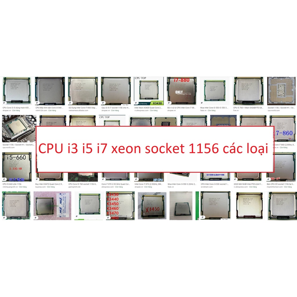 tặng keo - bộ vi xử lý CPU Intel i3 530 i7 860 Xeon X3430 (~ i5 750) socket 1156 cho pc máy tính all