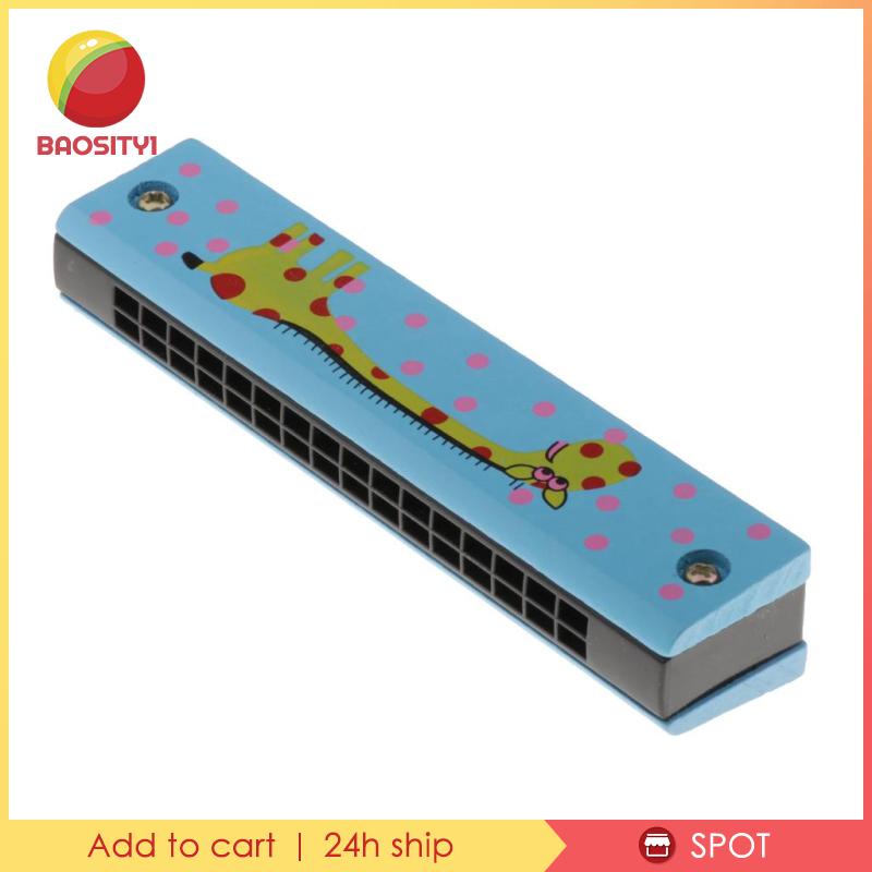 [Baosity1] Kèn Harmonicas Đồ Chơi Mini Bằng Gỗ Sơn Họa Tiết Hươu Cao Cổ Hai Hàng Cho Bé