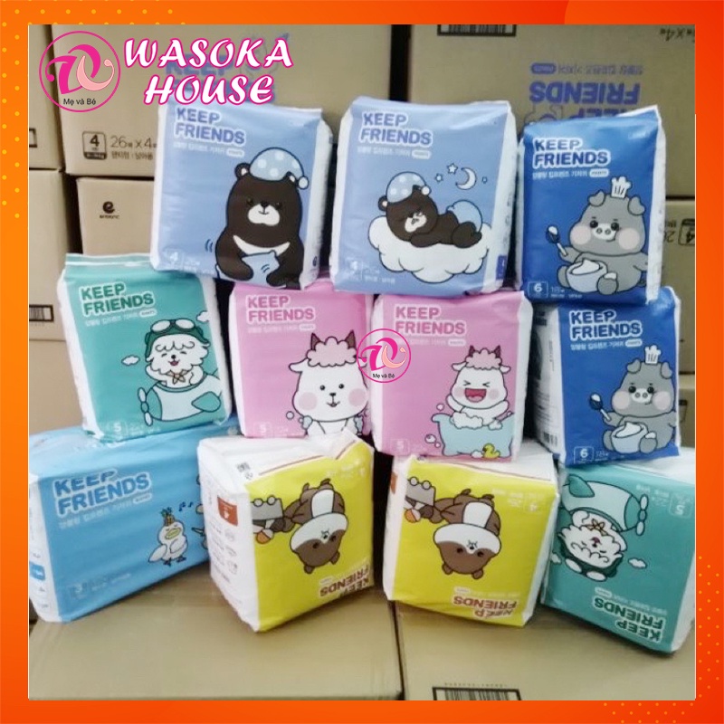 Bỉm tả enblanc keep friend, bỉm tả keep friends nội địa Hàn Quốc- mẫu mới đủ size dán/quần S40,M32,L28,XL24