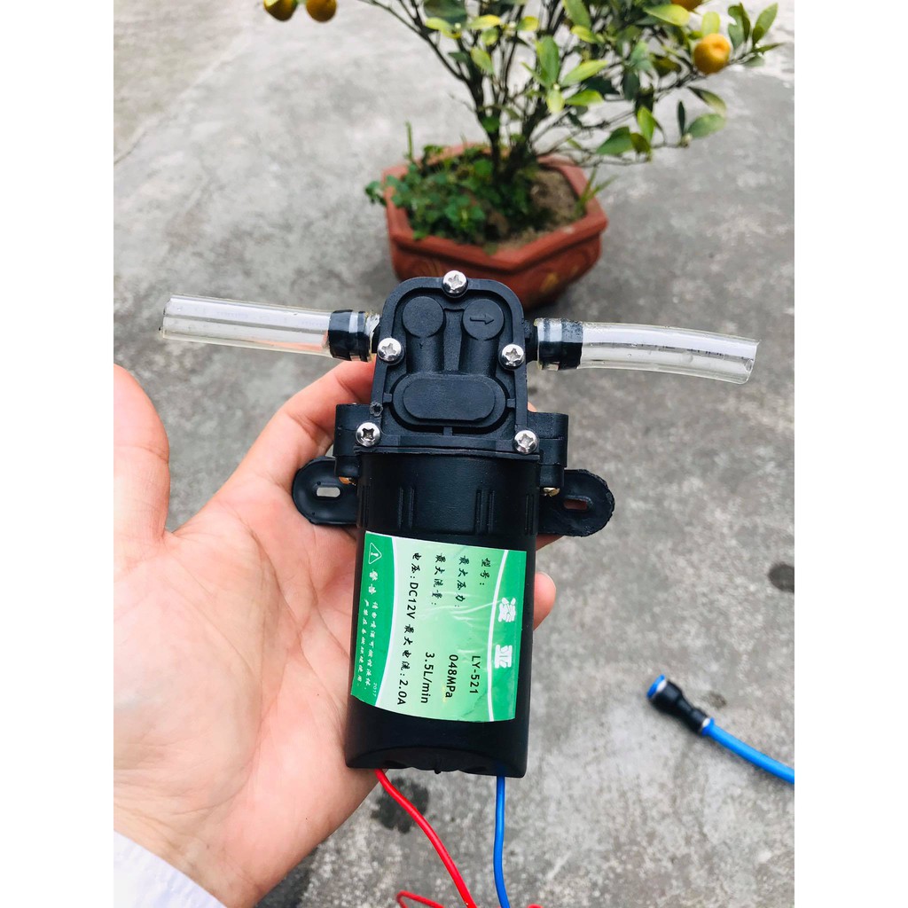 Bơm nước mini 12v, bơm tăng áp, tưới Lan, cây cảnh, vườn rau, bể cá, phun sương, phun thuốc sâu...