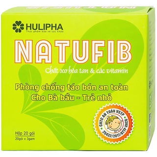 Natufib bổ sung chất xơ hòa tan FOS giảm táo bón cho bà bầu và trẻ nhỏ, trước sinh, sau sinh, người lớn Hộp 20 gói