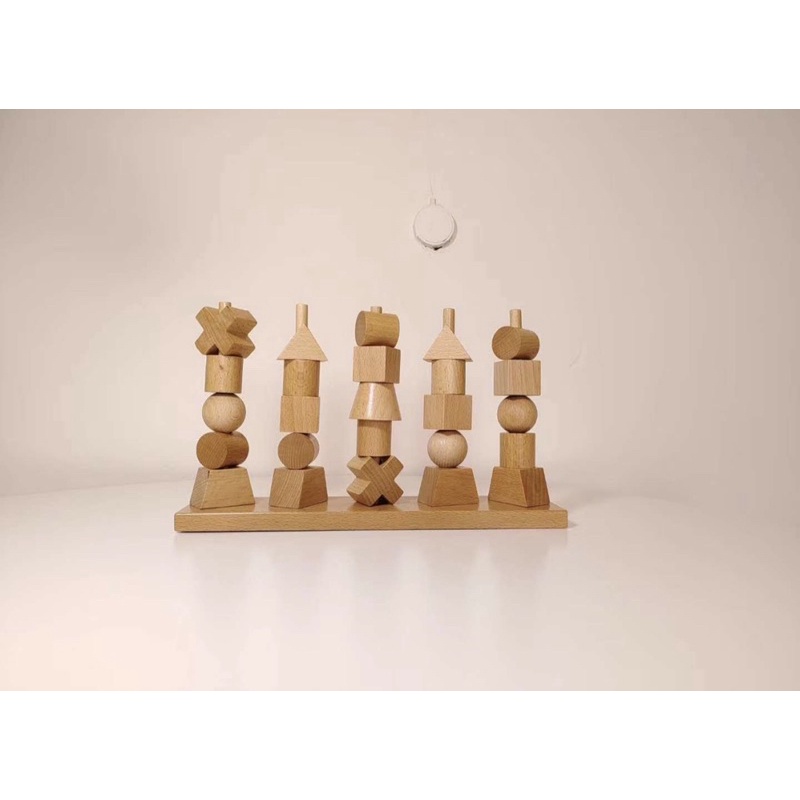 Trò chơi xếp các khối gỗ   cho bé yêu decor góc chơi  phong cách Hàn  góc học tập cho bé-BondKids