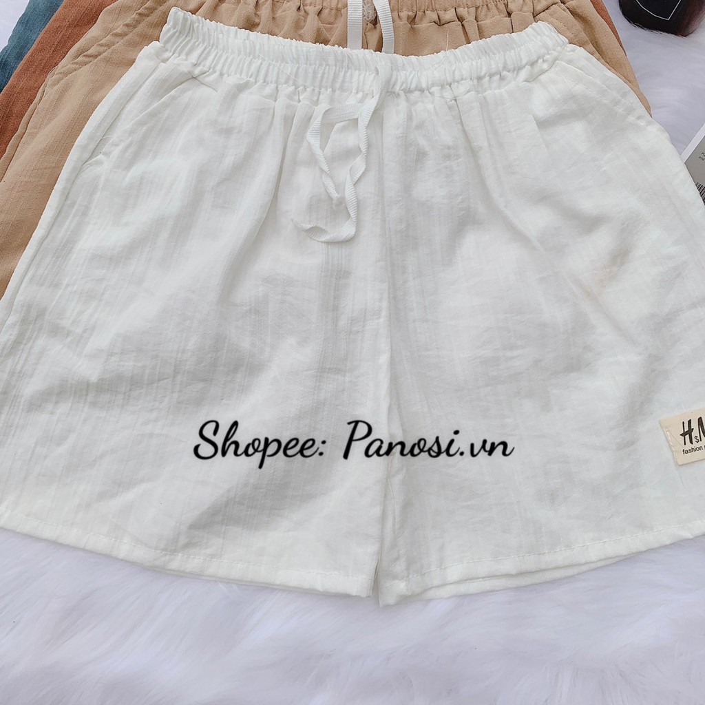 quần đùi nữ mặc nhà ống rộng quần short ngắn chất vải đũi thấm hút mồ hôi - Q342 | BigBuy360 - bigbuy360.vn