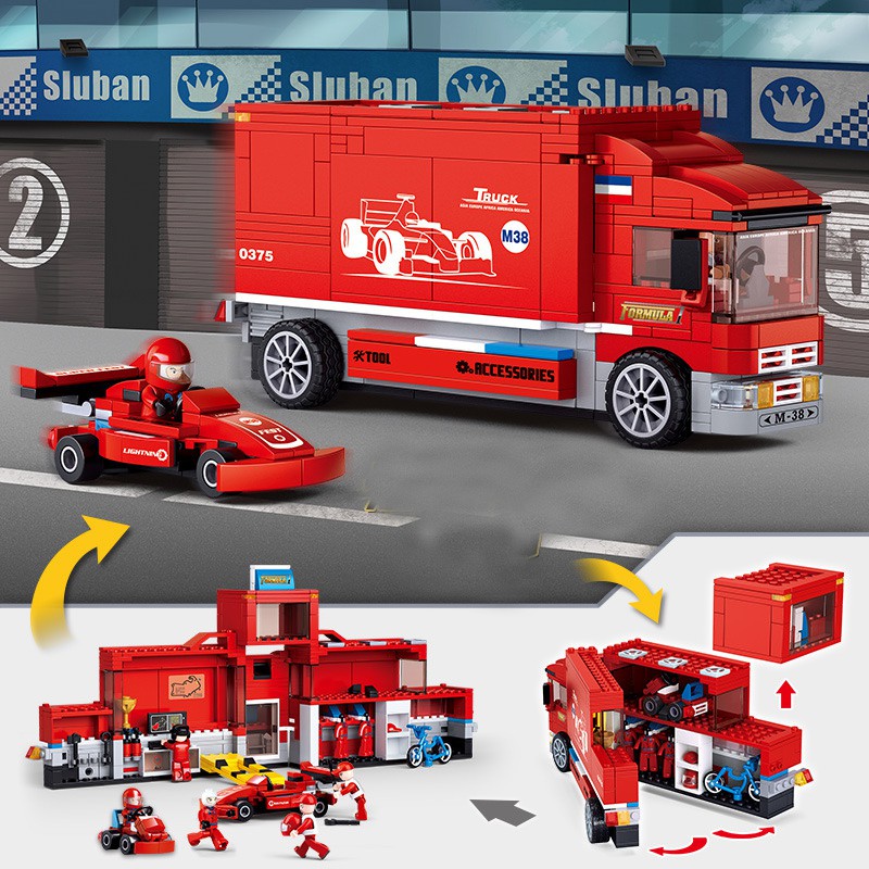 RED BULL Bộ Lắp Ghép Lego Xe Đua Công Thức 557 Mảnh Sluban B0375 Công Thức F1