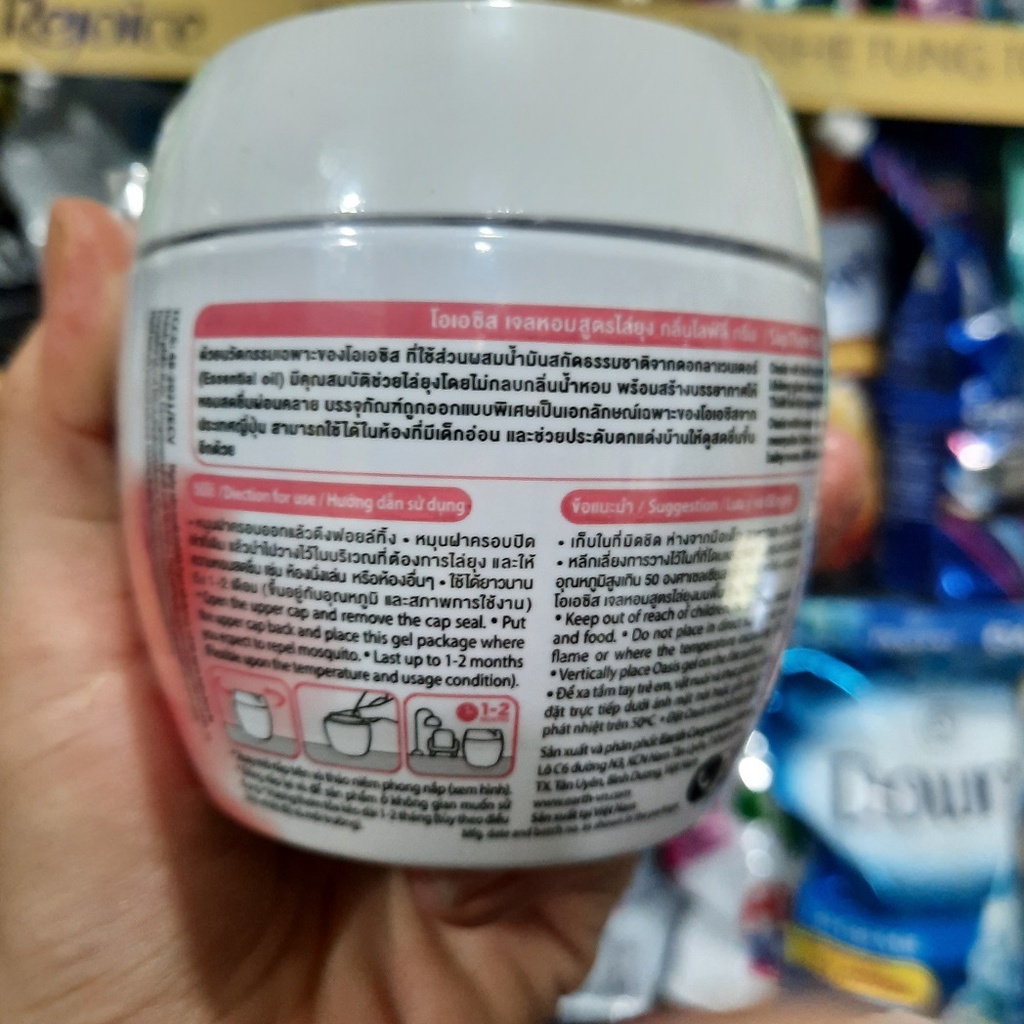 Sáp thơm đuổi muỗi OASIS 180g Thái Lan (HỒNG: Hoa Hồng)