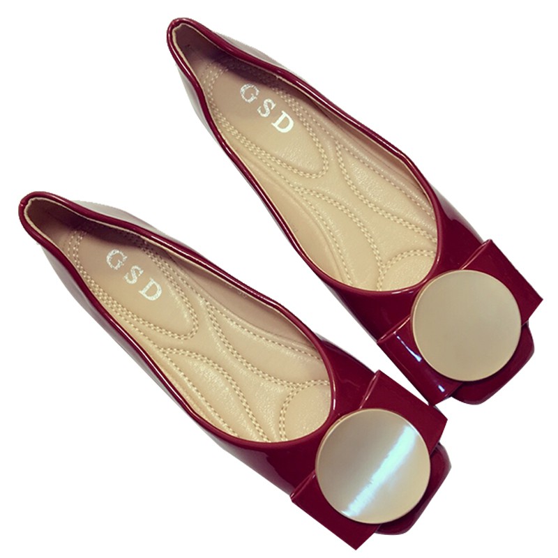 Giày Búp Bê Mũi Vuông Đính Khóa Kim Loại Xinh Xắn Cho Nữ | BigBuy360 - bigbuy360.vn