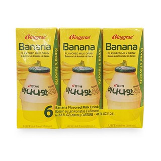 [HÀNG CHÍNH HÃNG] Sữa chuối Hàn Quốc Binggrae Banana Milk (1 Lốc 6 hộp 200ml)
